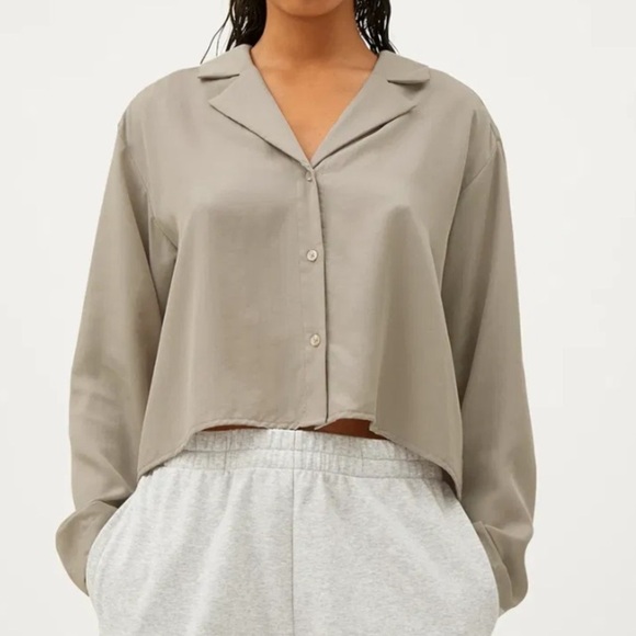 Weekday Cool Beige Filippa Blouse - Picture 1 of 9